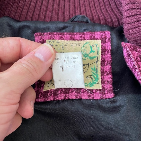 Billabong Women's Lumber Jane Houndstooth Plaid Wool Blend Bomber‎ Jacket Zip Up - Picture 12 of 16